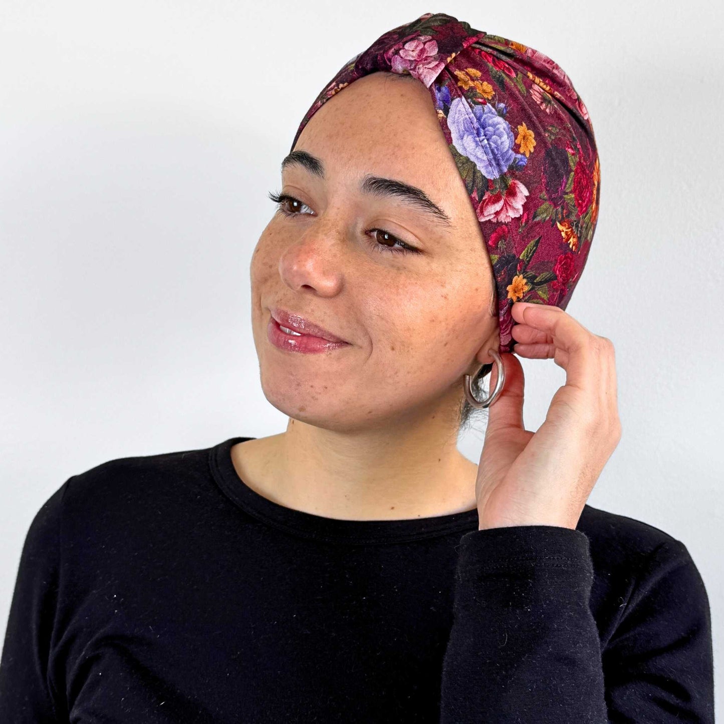 Vintage Flower Turban Bow Cap