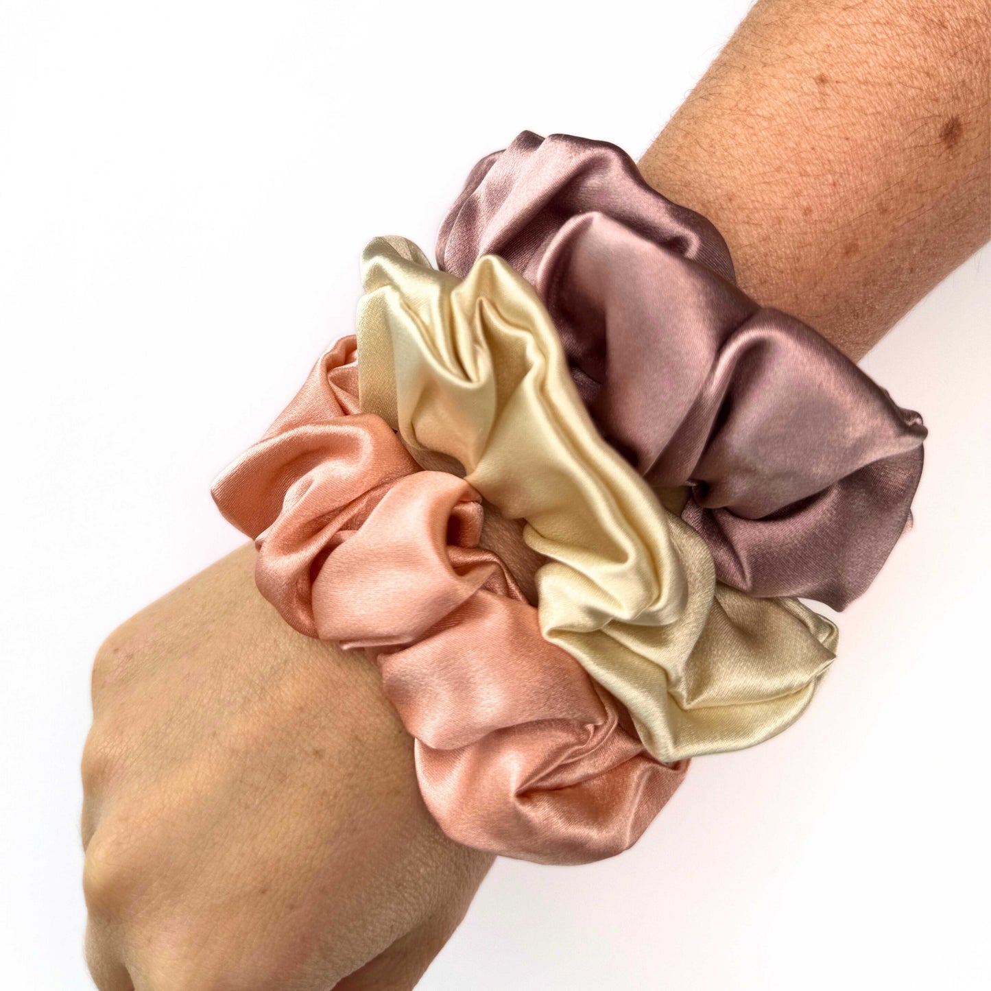 Rose Gold Silk Scrunchie