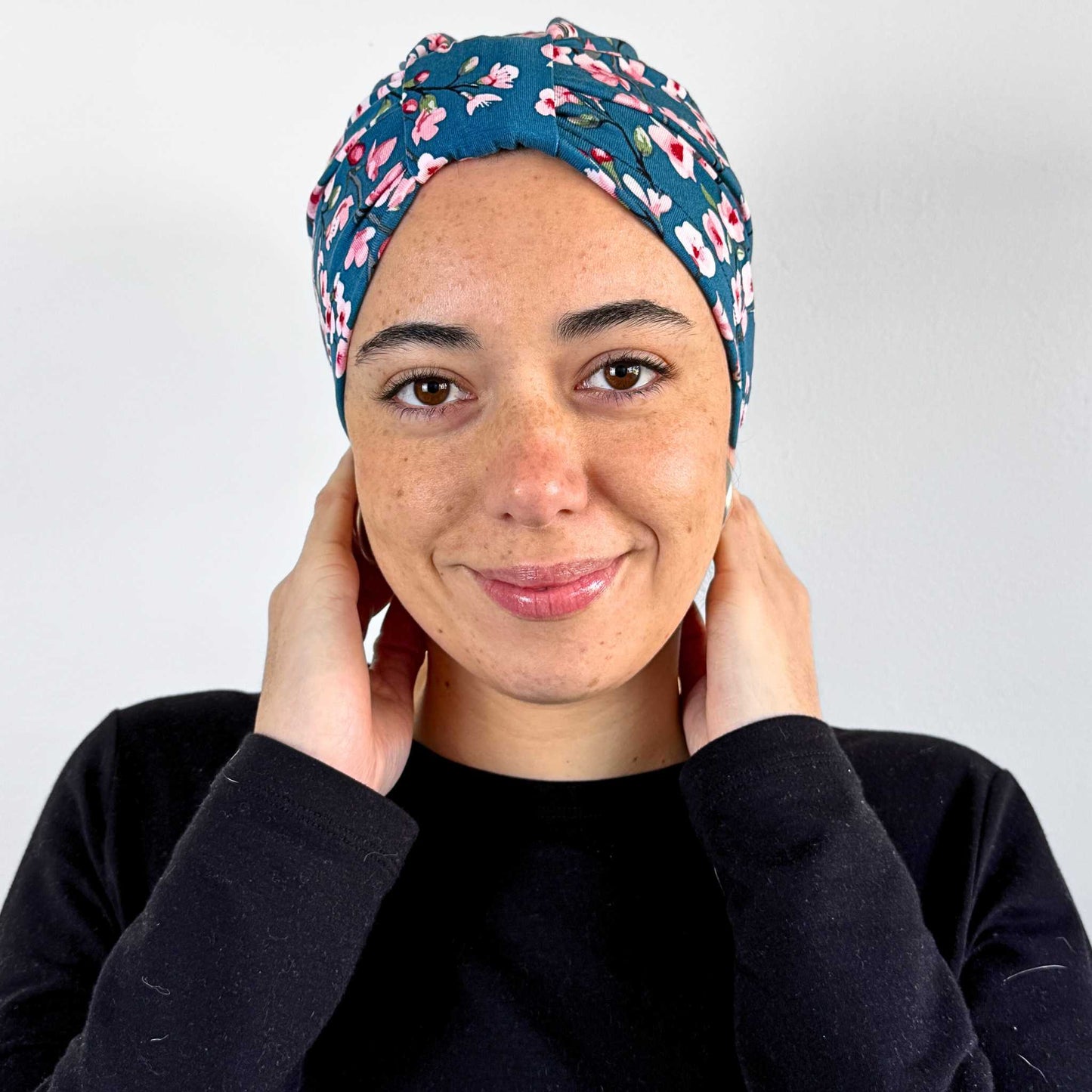 Cherry Blossom Turban Bow Cap