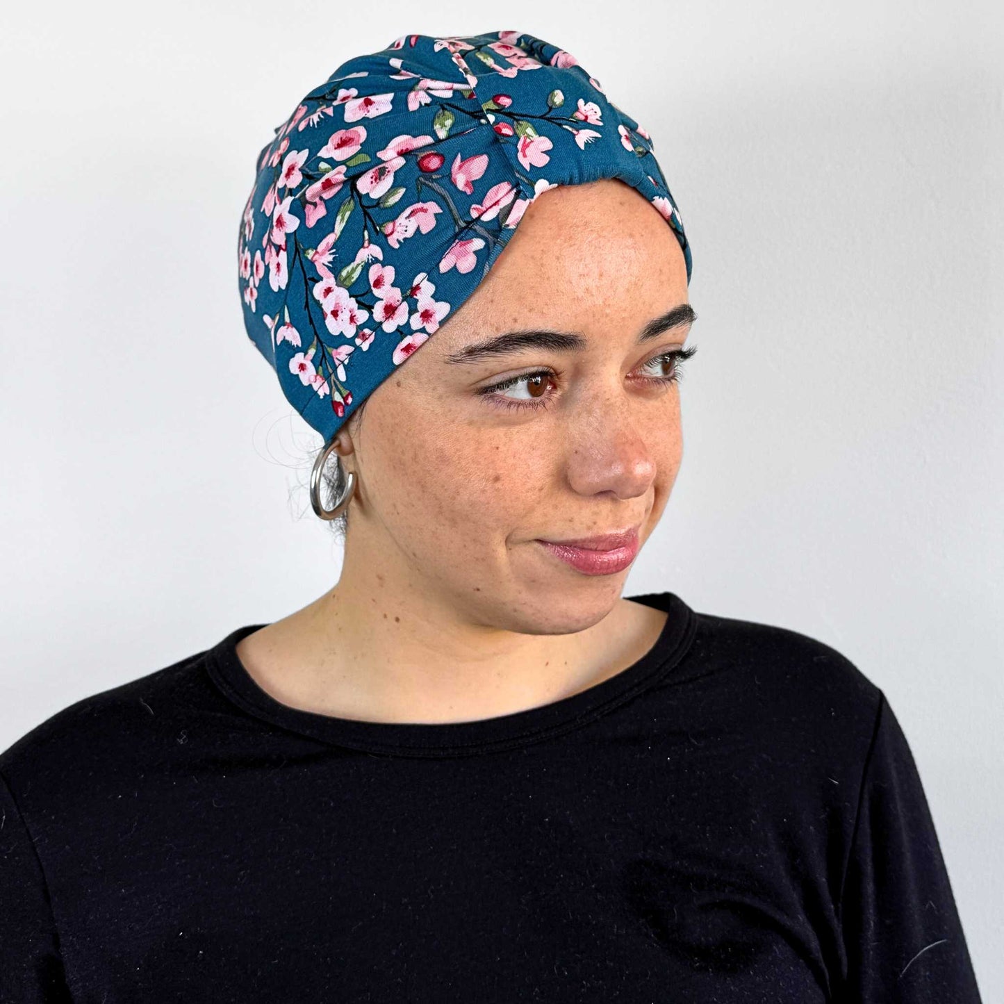 Cherry Blossom Turban Bow Cap