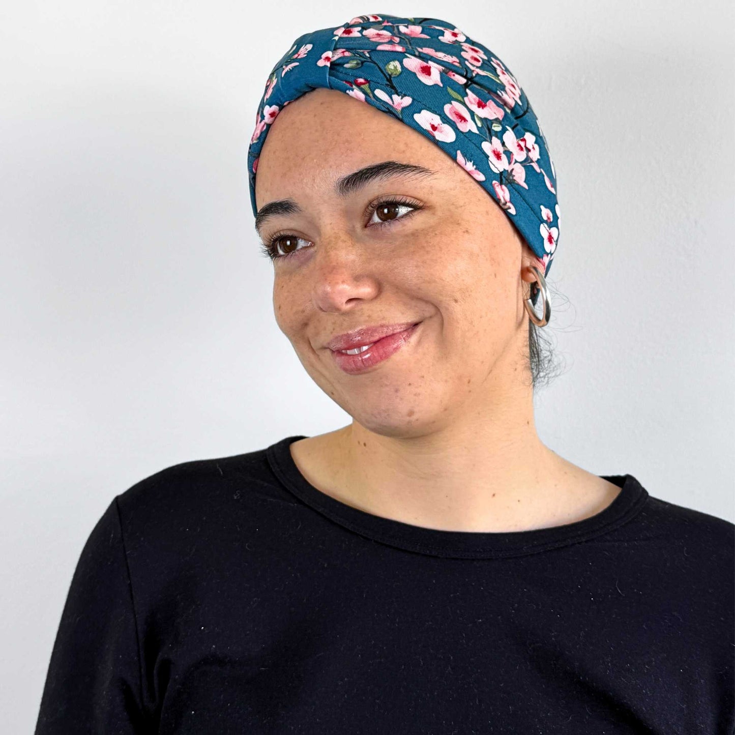 Cherry Blossom Turban Bow Cap