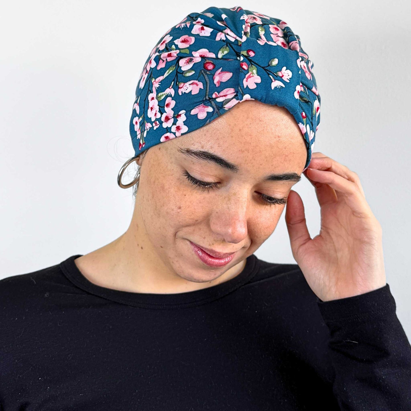 Cherry Blossom Turban Bow Cap