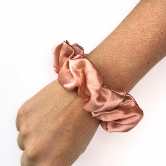 Rose Gold Silk Scrunchie