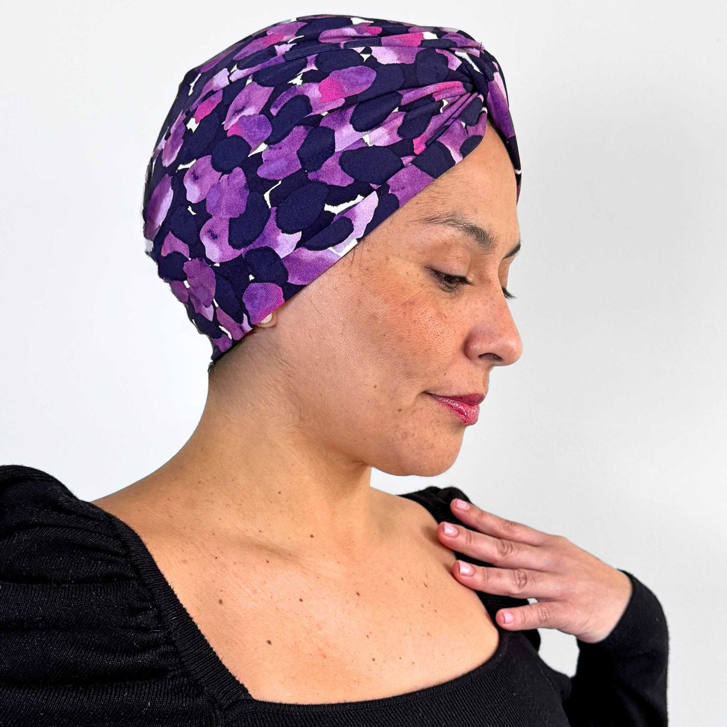 Purple Brush Turban Hat