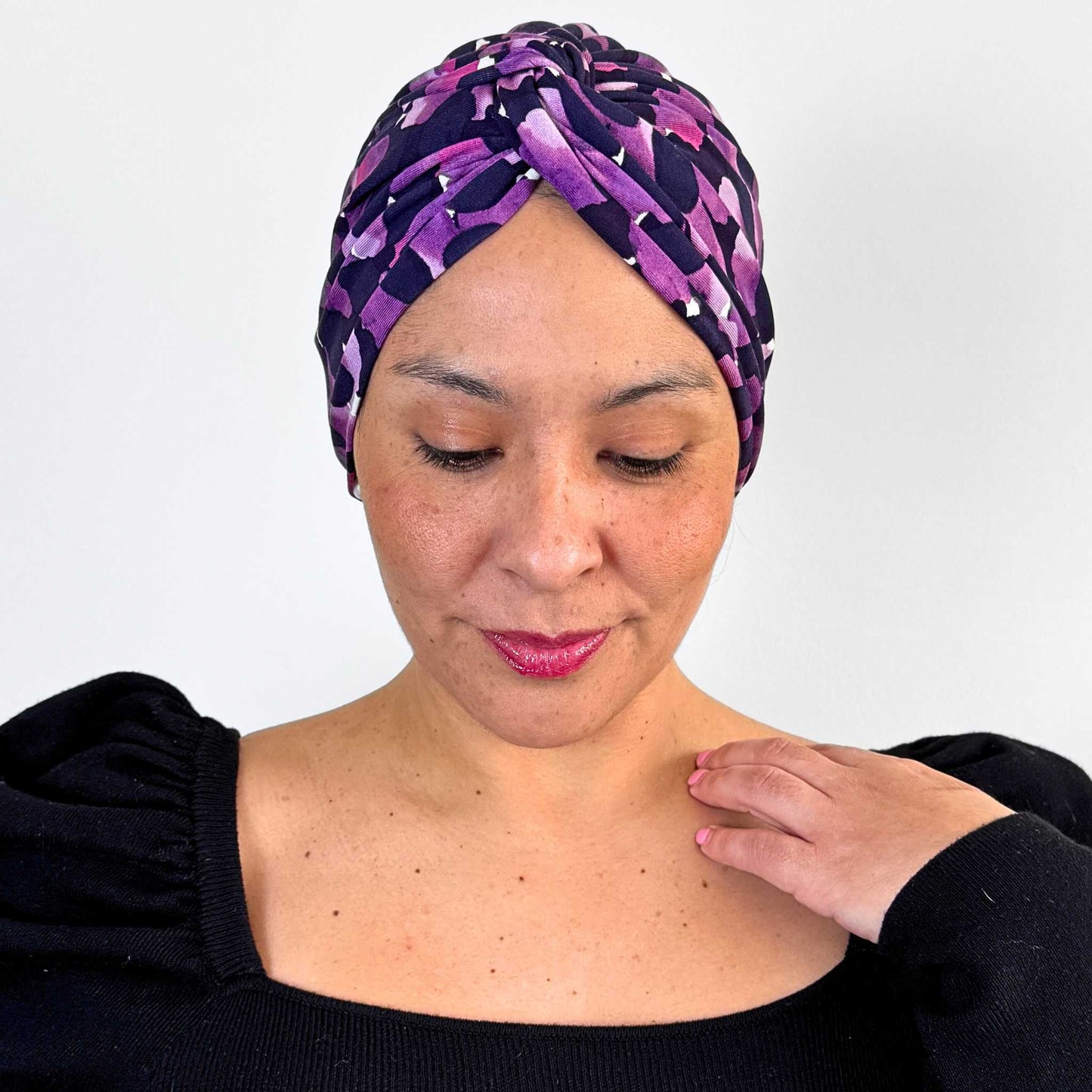Purple Brush Turban Hat