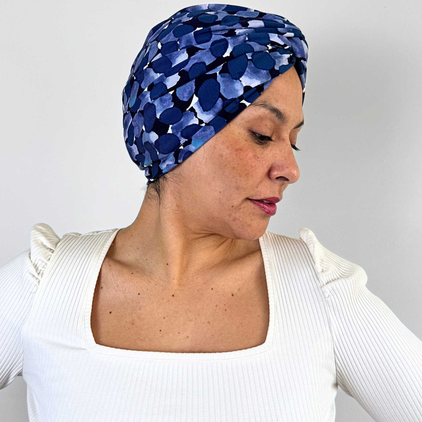 Blue Brush Turban Hat