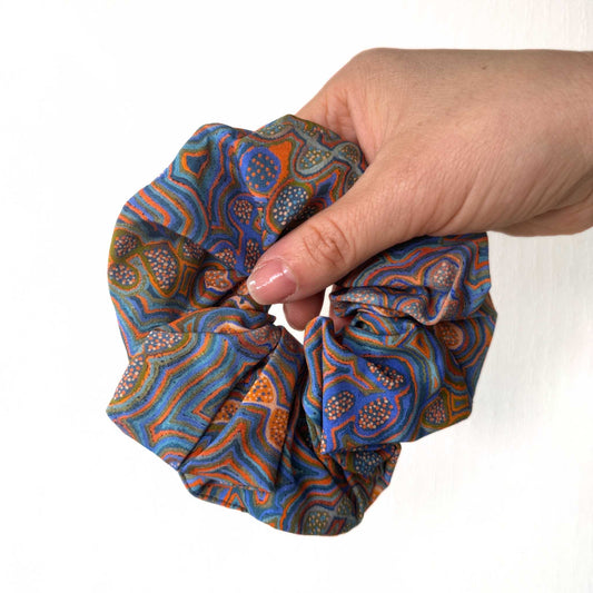 Mina Mina Blue Scrunchie - Aboriginal Art
