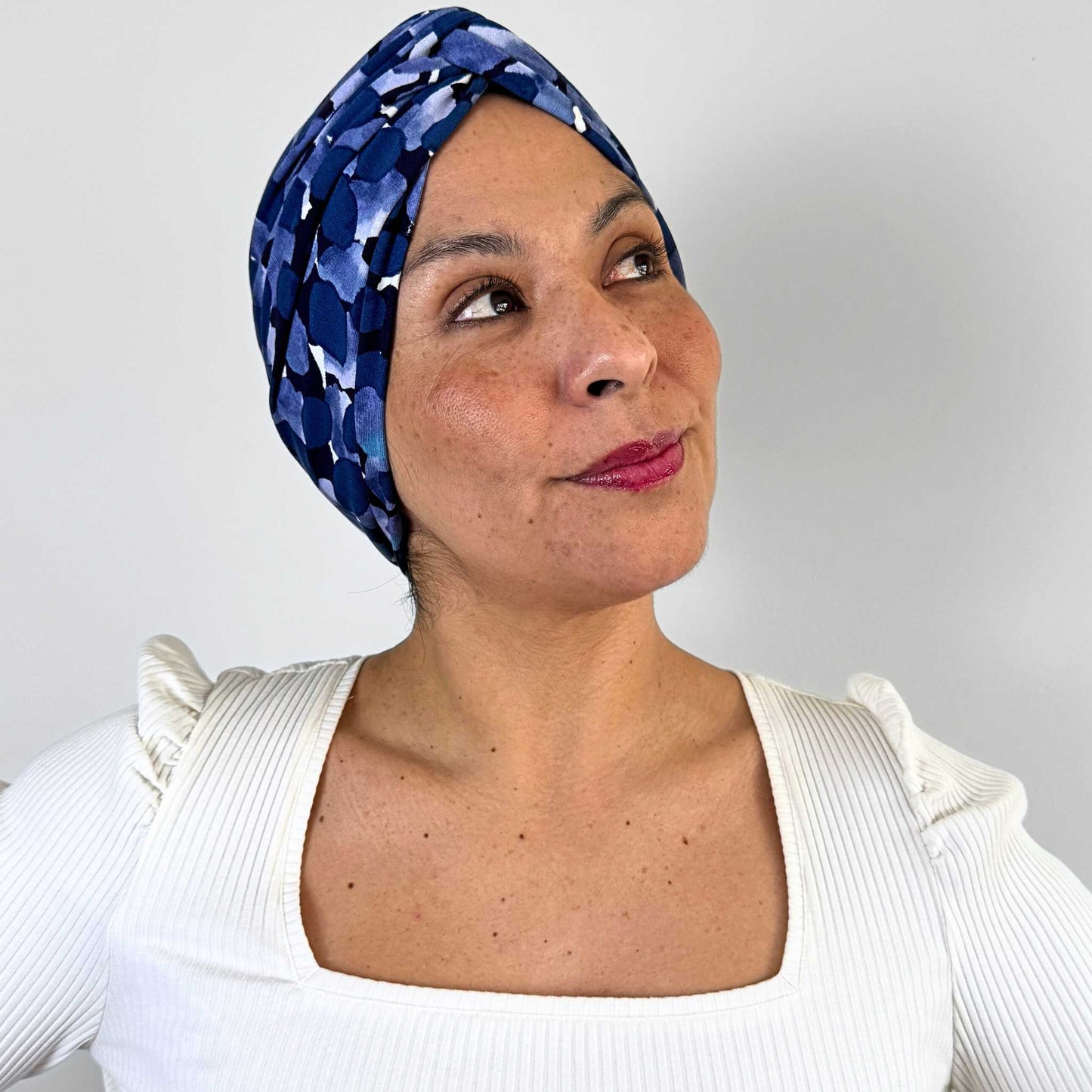 Blue Brush Turban Hat