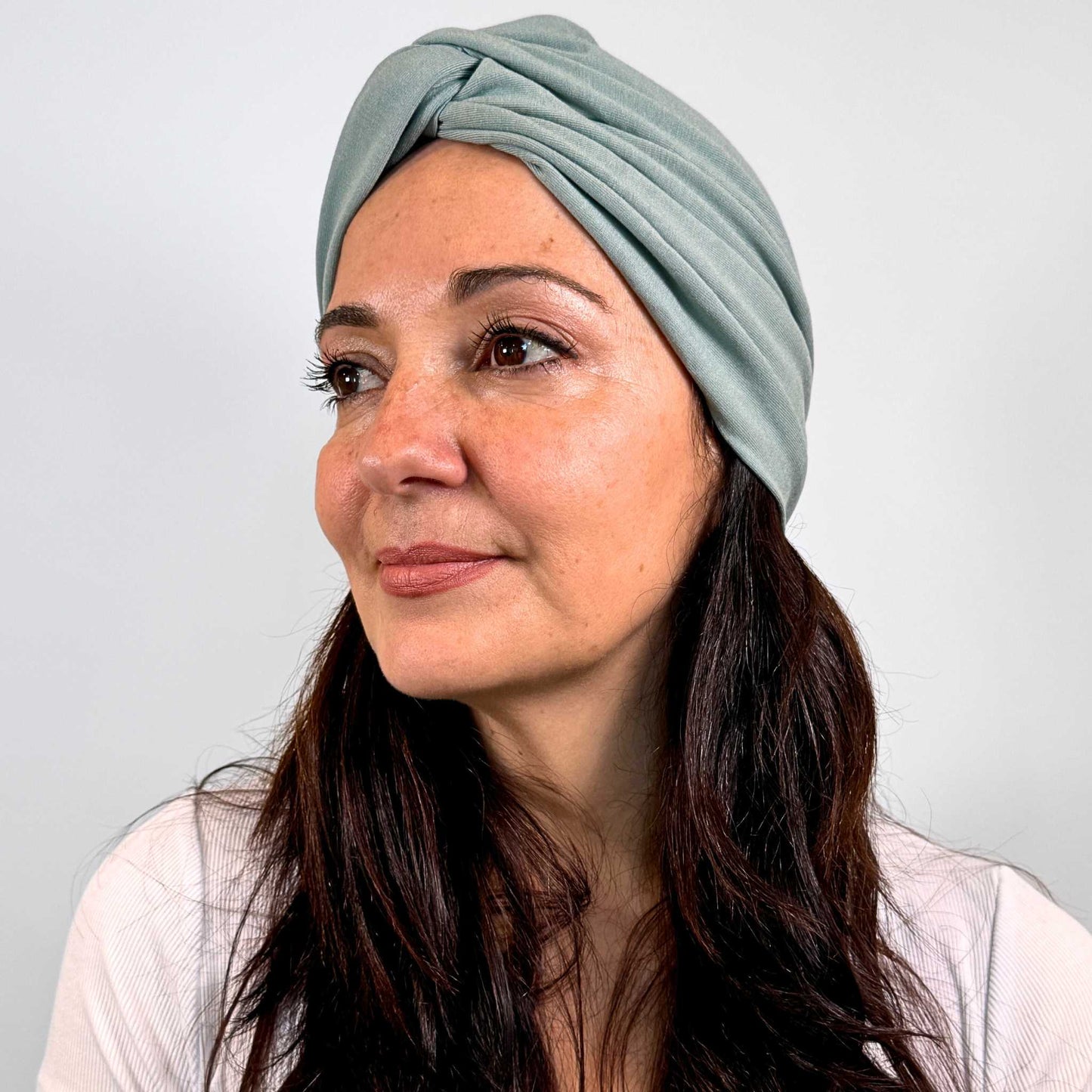 Sage Plain Turban Hat