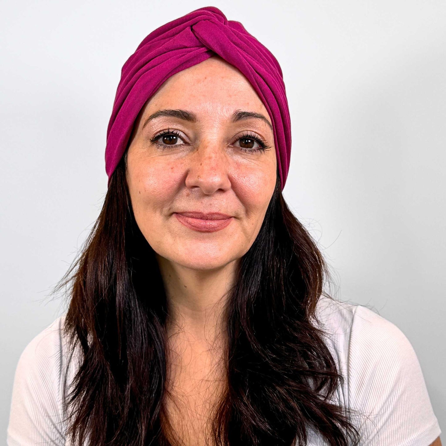 Fuchsia Plain Turban Hat