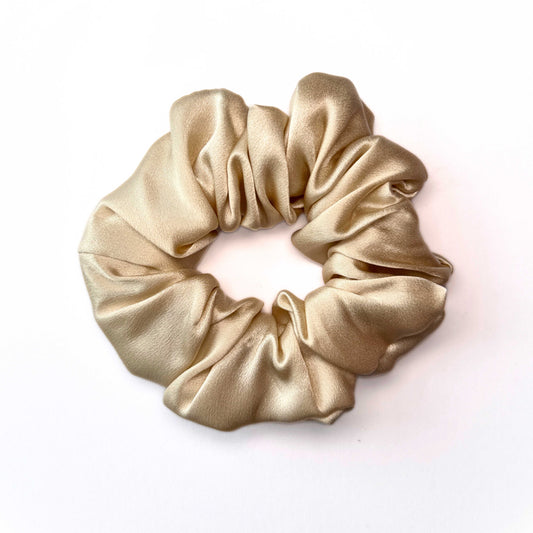 Champagne Beige Silk Scrunchie