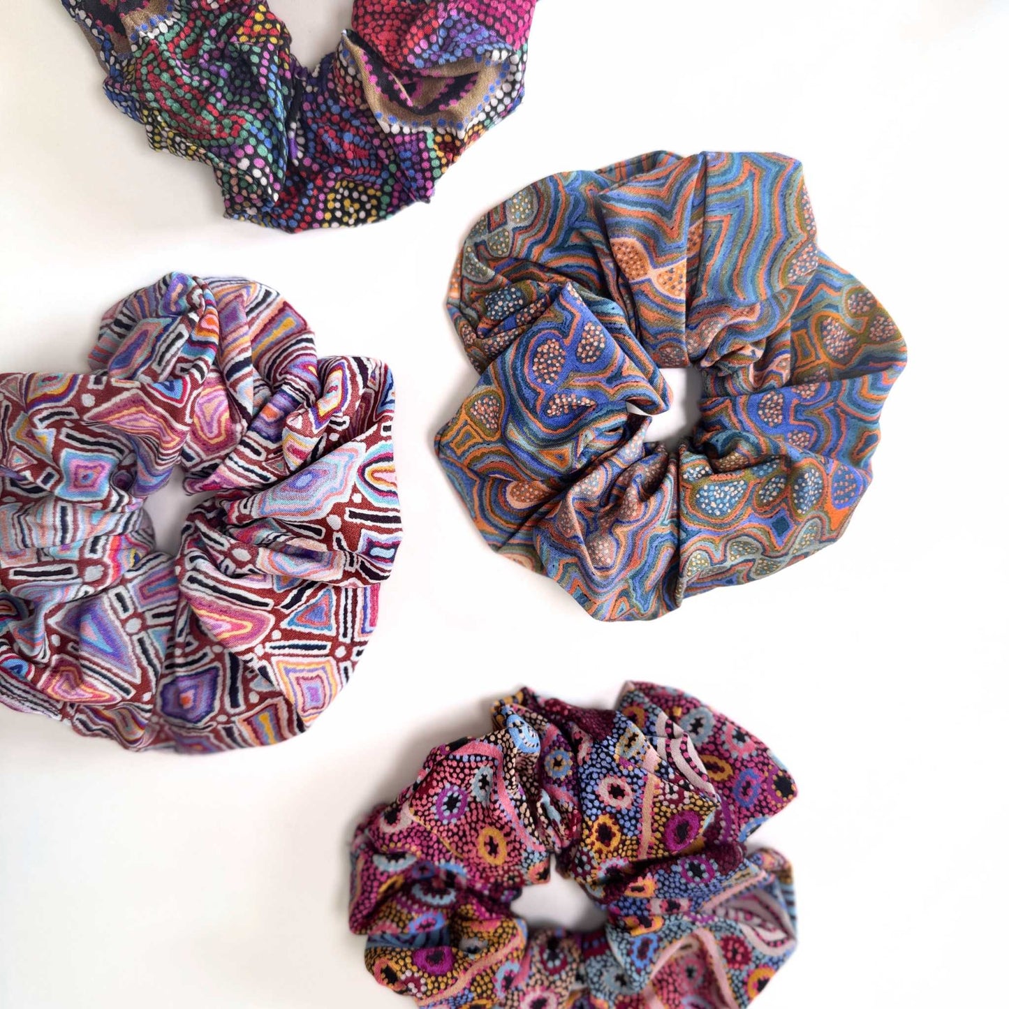 Mina Mina Blue Scrunchie - Aboriginal Art