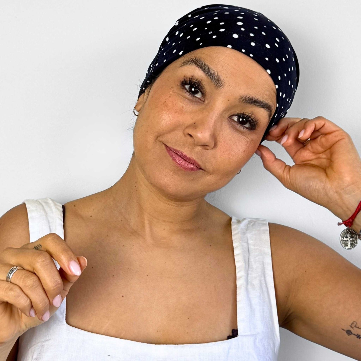 Polka Navy Softie Cap
