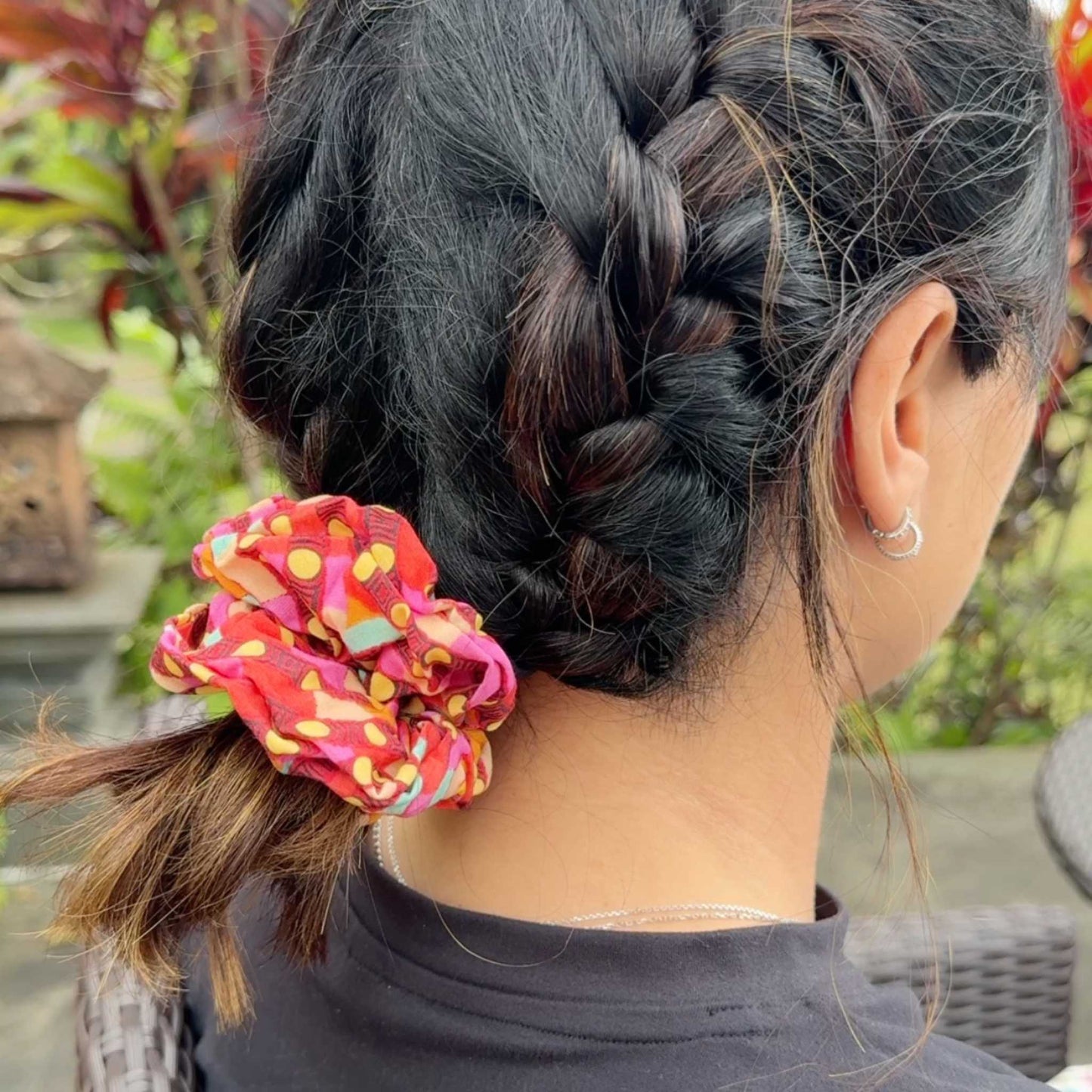 Bush Tomato Red Scrunchie - Aboriginal Art
