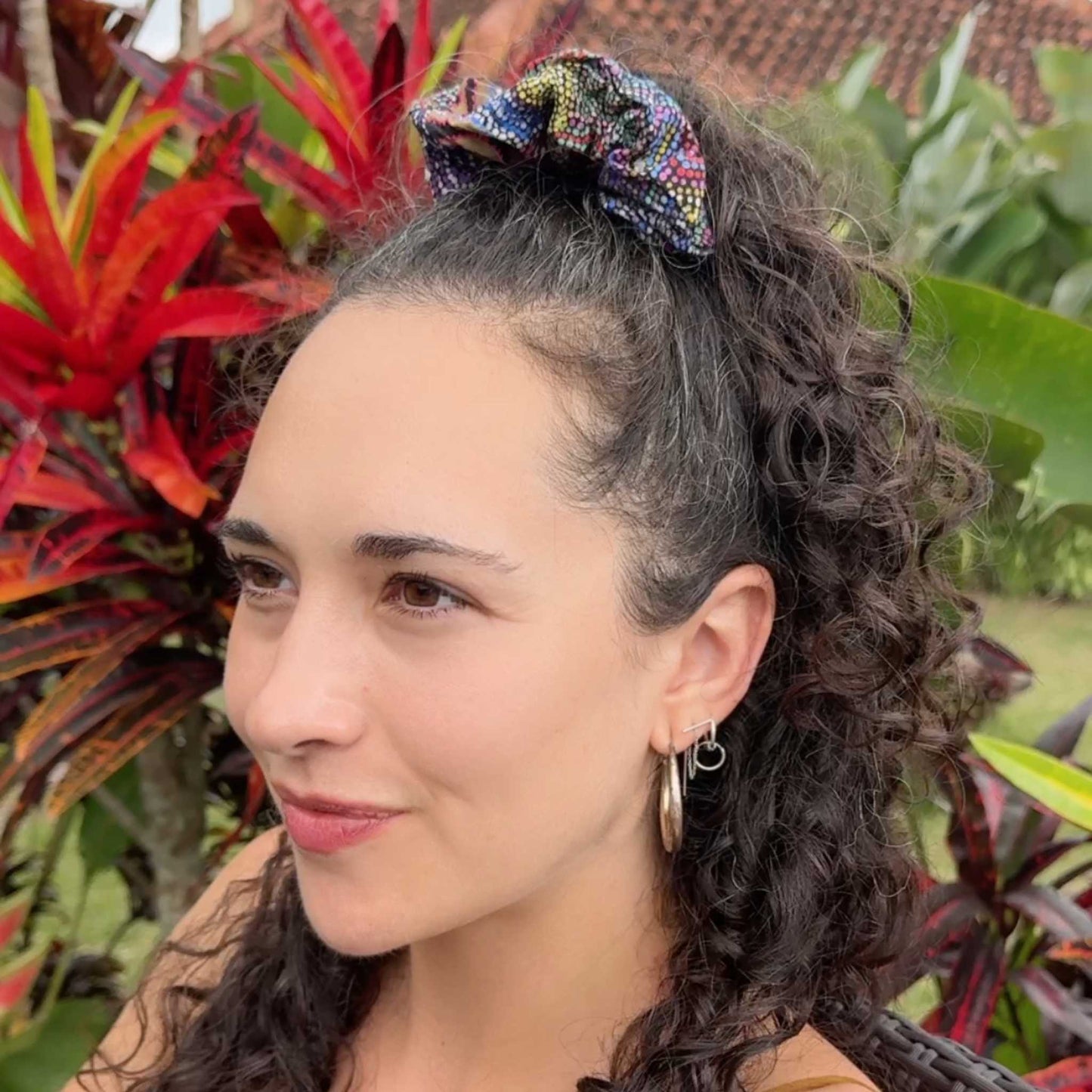 Dreaming Black Scrunchie - Aboriginal Art