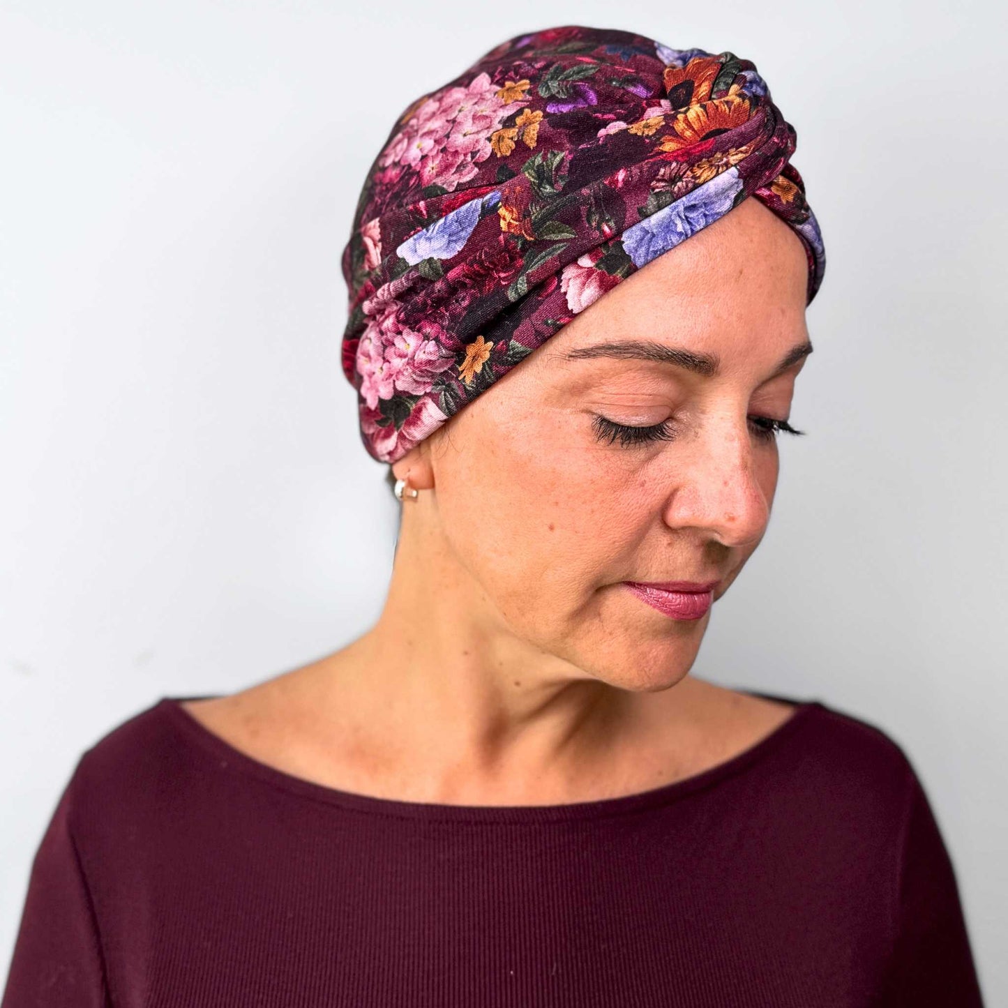 Vintage Flowers Turban Hat
