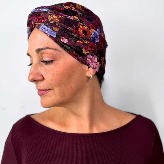 Vintage Flowers Turban Hat