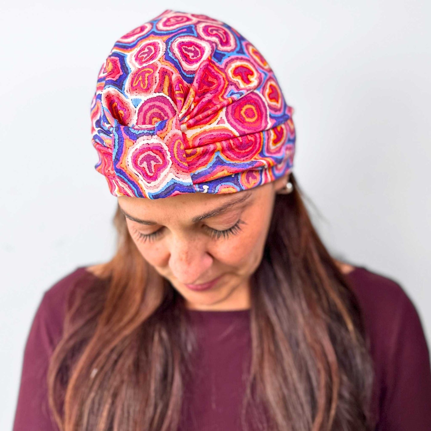 Emu Wirliya Dreams Turban Bow Cap - Aboriginal Art
