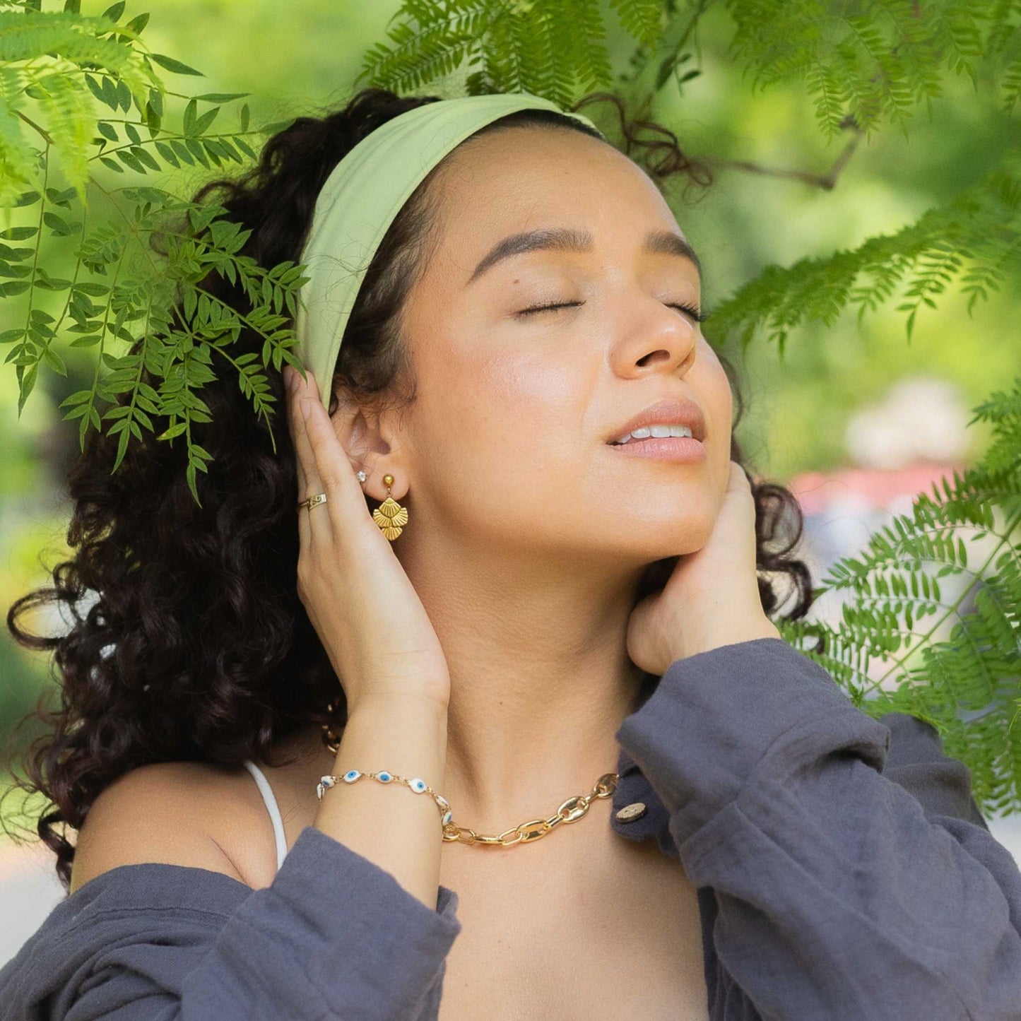 Lime Green Plain Headband - Eco Light Fabric