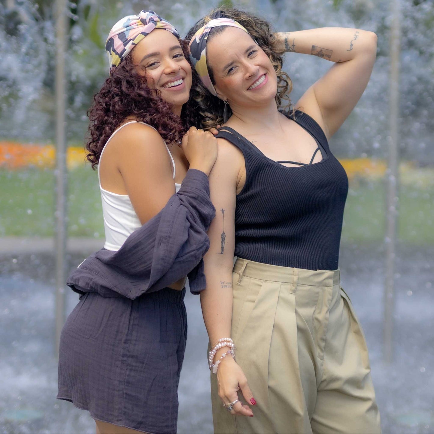 Blue Abstract Turban Hat