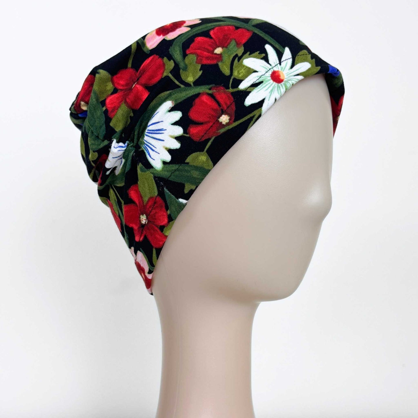 Black Flowers Softie Cap