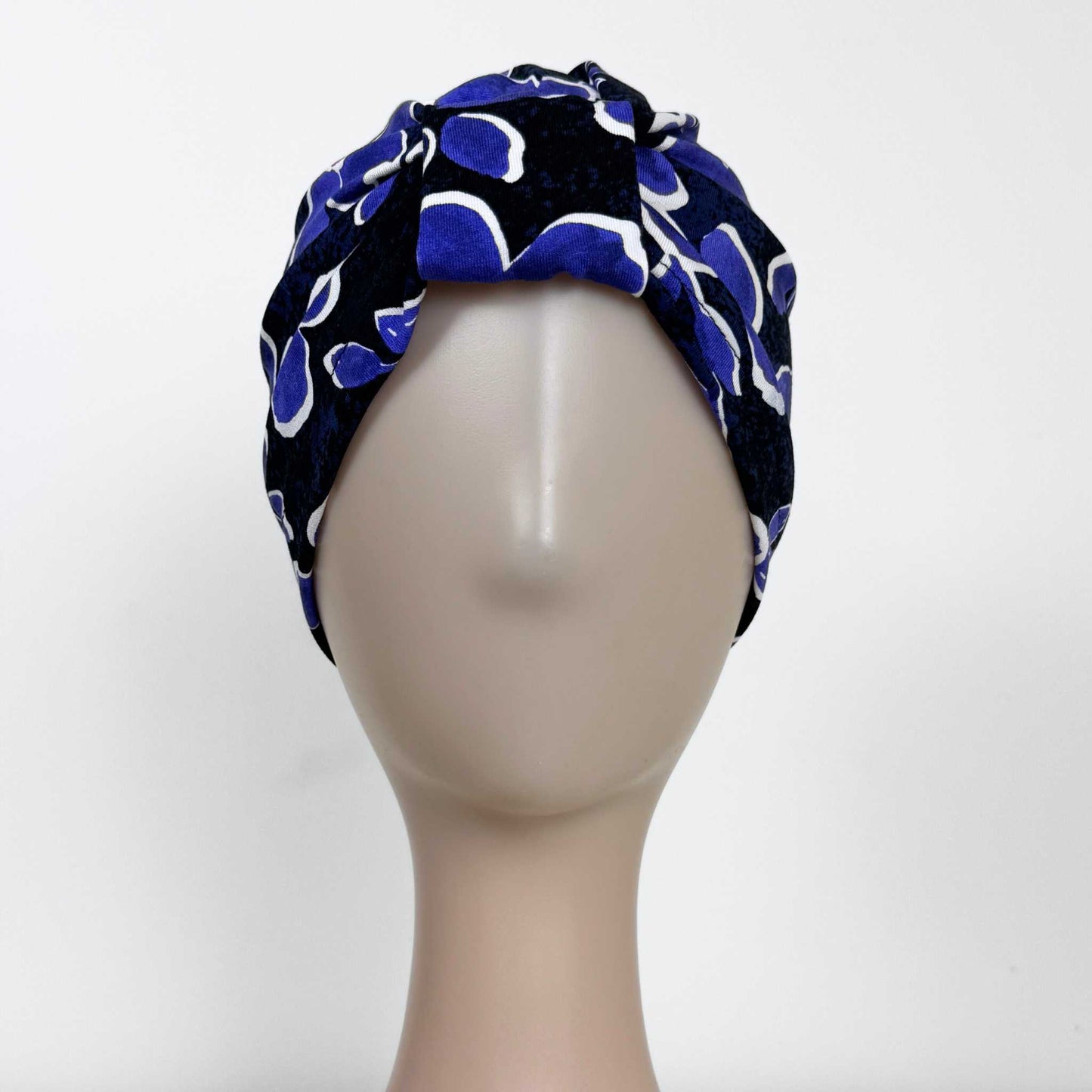 Purple Watercolour Turban Bow Cap