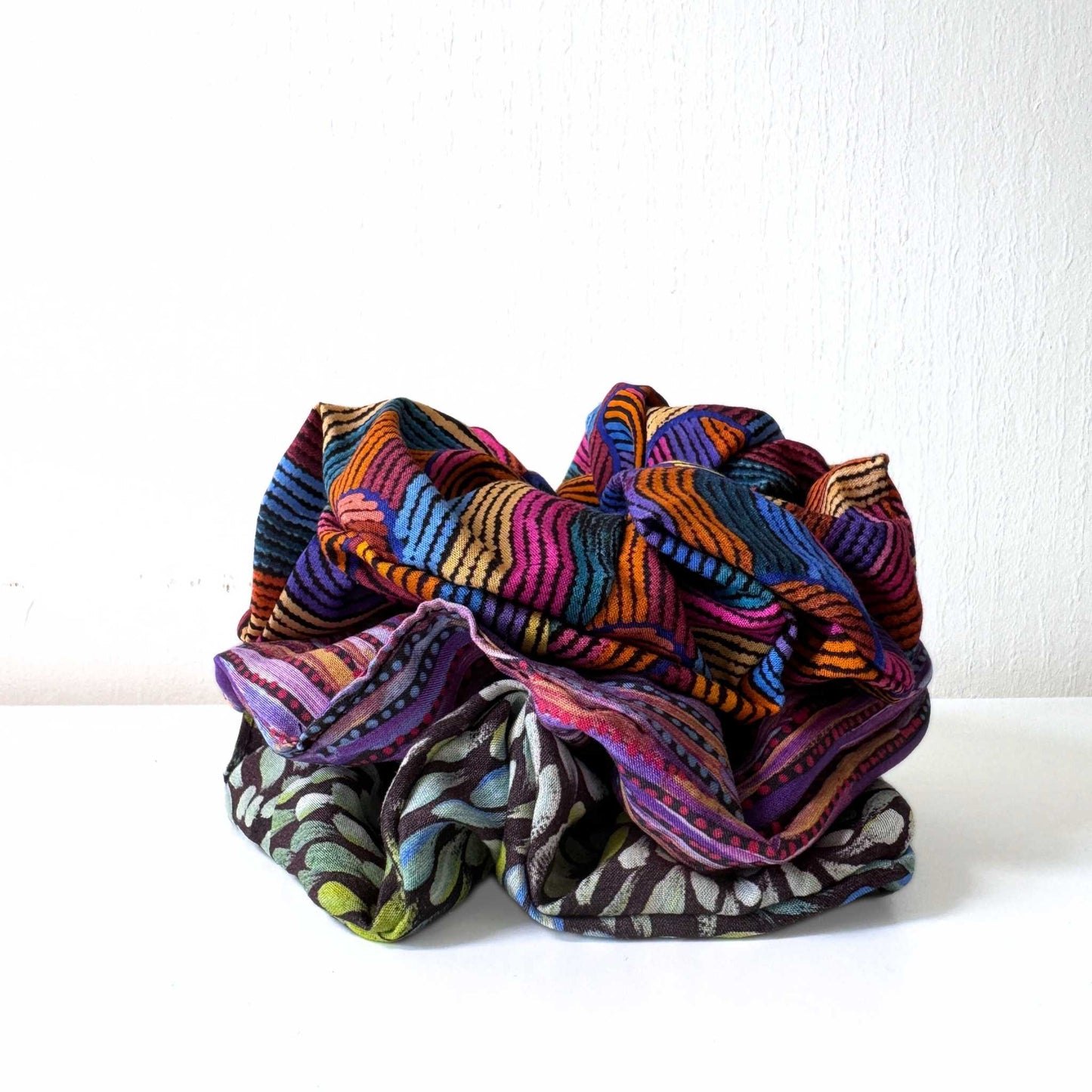 Warlukurlangu Rainbow Scrunchie - Aboriginal Art