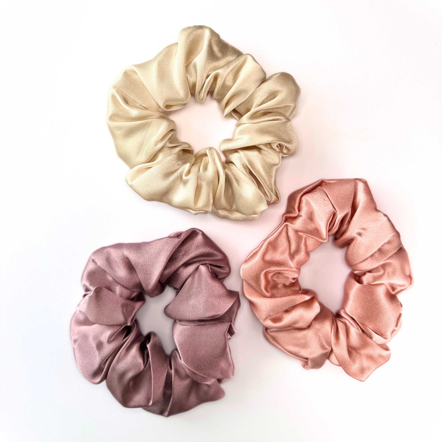 Rose Gold Silk Scrunchie