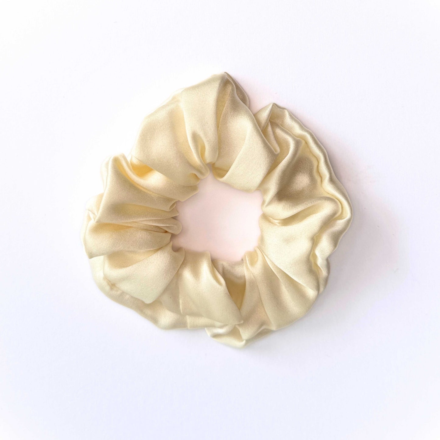 White Ivory Silk Scrunchie