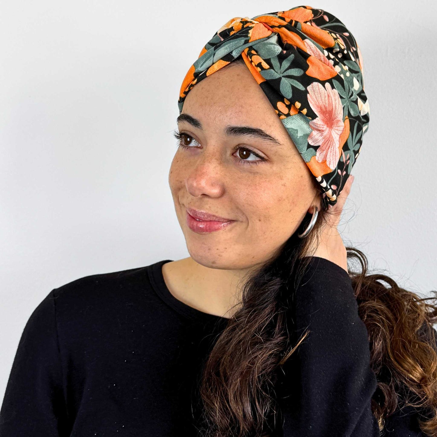 Golden Flowers Turban Hat