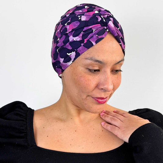 Purple Brush Turban Hat