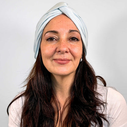 Soft Light Blue Plain Turban Hat