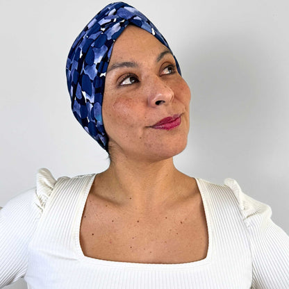 Blue Brush Turban Hat