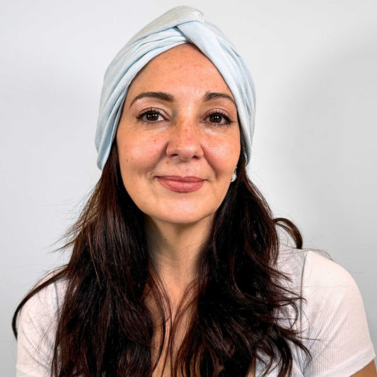 Soft Light Blue Plain Turban Hat