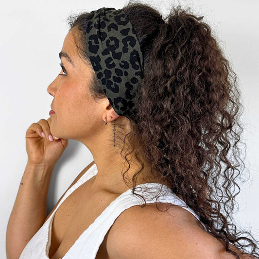 Leopard Green Headband