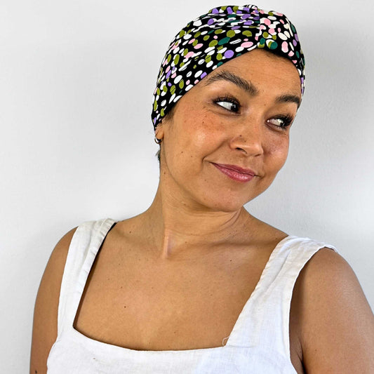 Happy Dots Turban Bow Cap