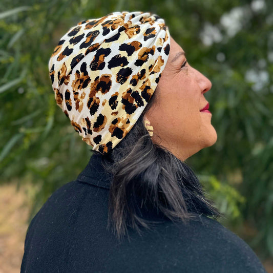 Animal Print Leopard Turban Hat