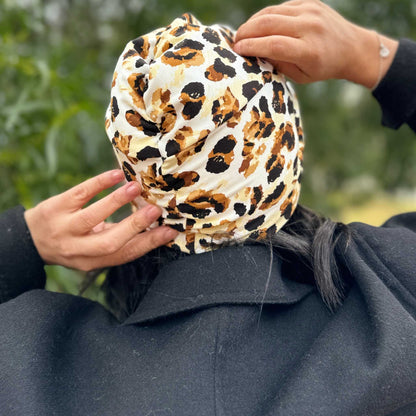 Animal Print Leopard Turban Hat