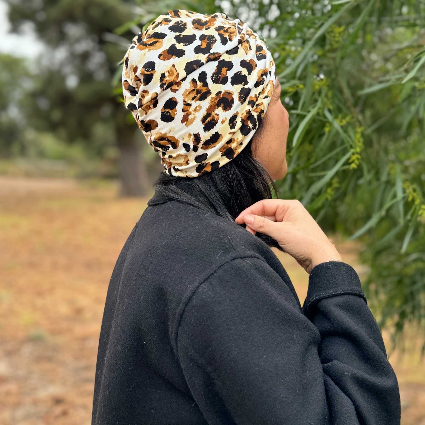 Animal Print Leopard Turban Hat