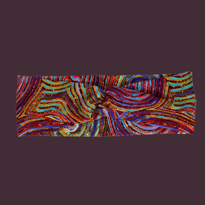 Waves Dreams Headband - Aboriginal Art