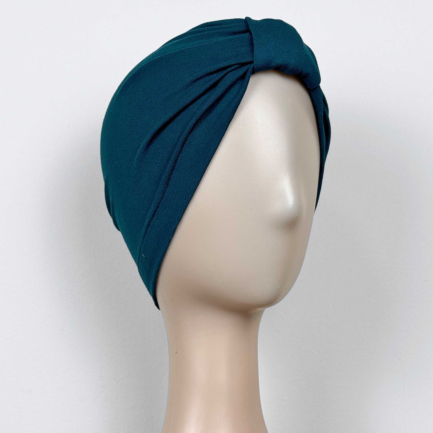 Dark Teal Turban Bow Cap