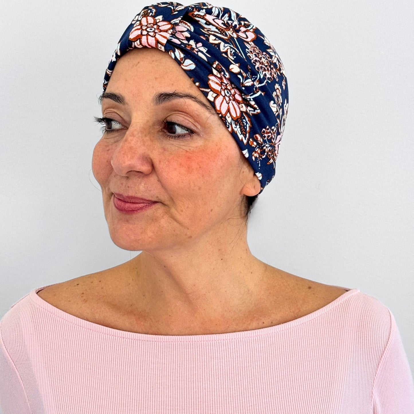 Floral Blue Bow Cap