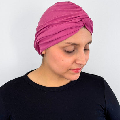 Pink Mauve Turban Hat