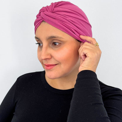 Pink Mauve Turban Hat