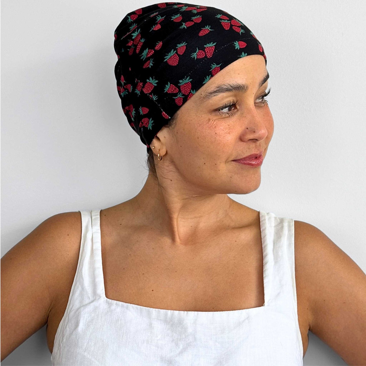 Strawberries Black Softie Cap