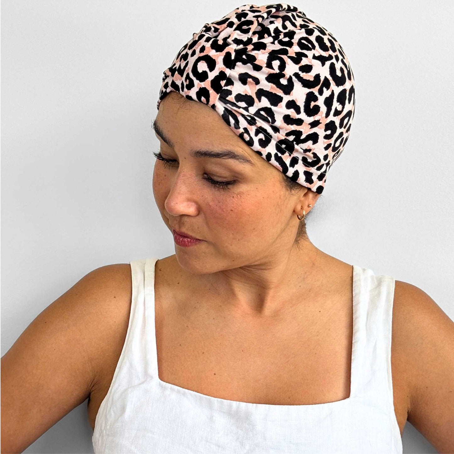 Rose Animal Print Bow Cap