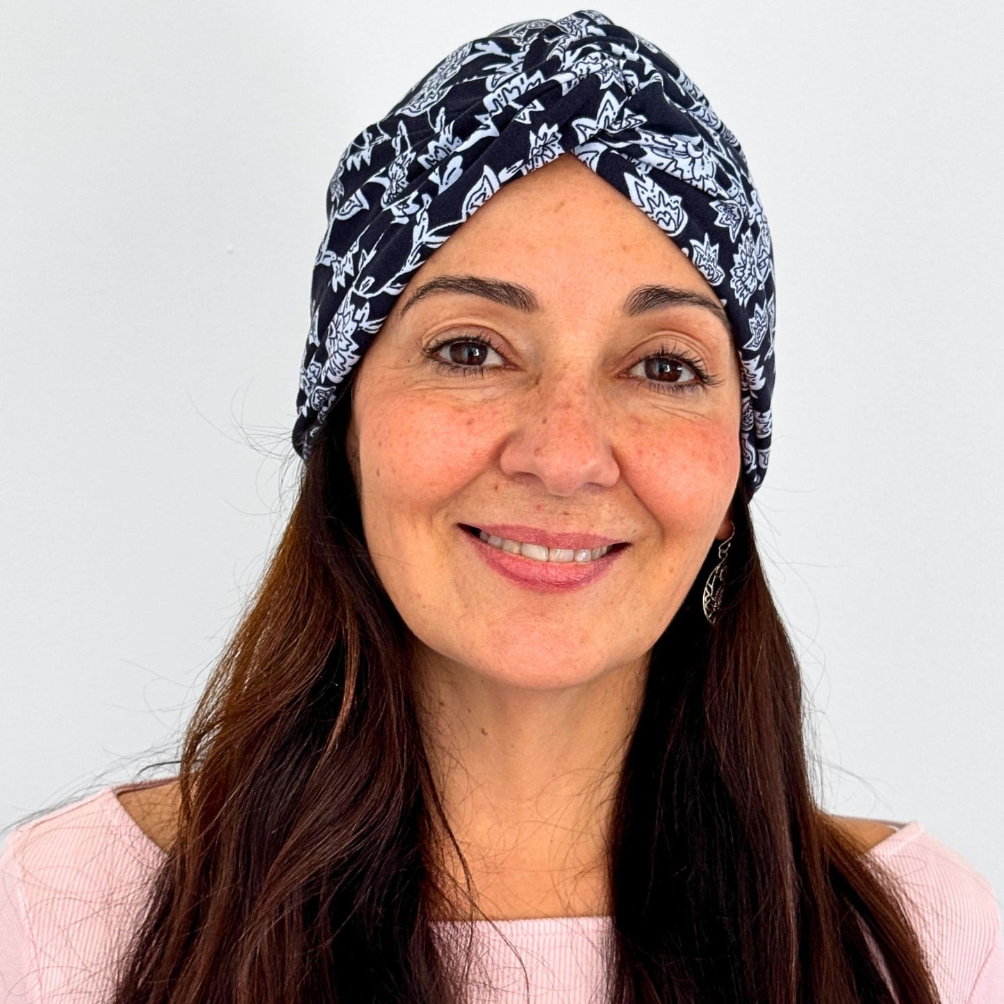 Pretty Ditzy Blue Turban Hat
