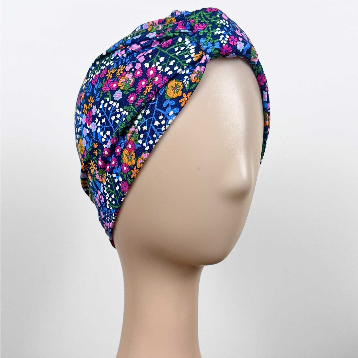 Little Flowers Blue Bow Cap