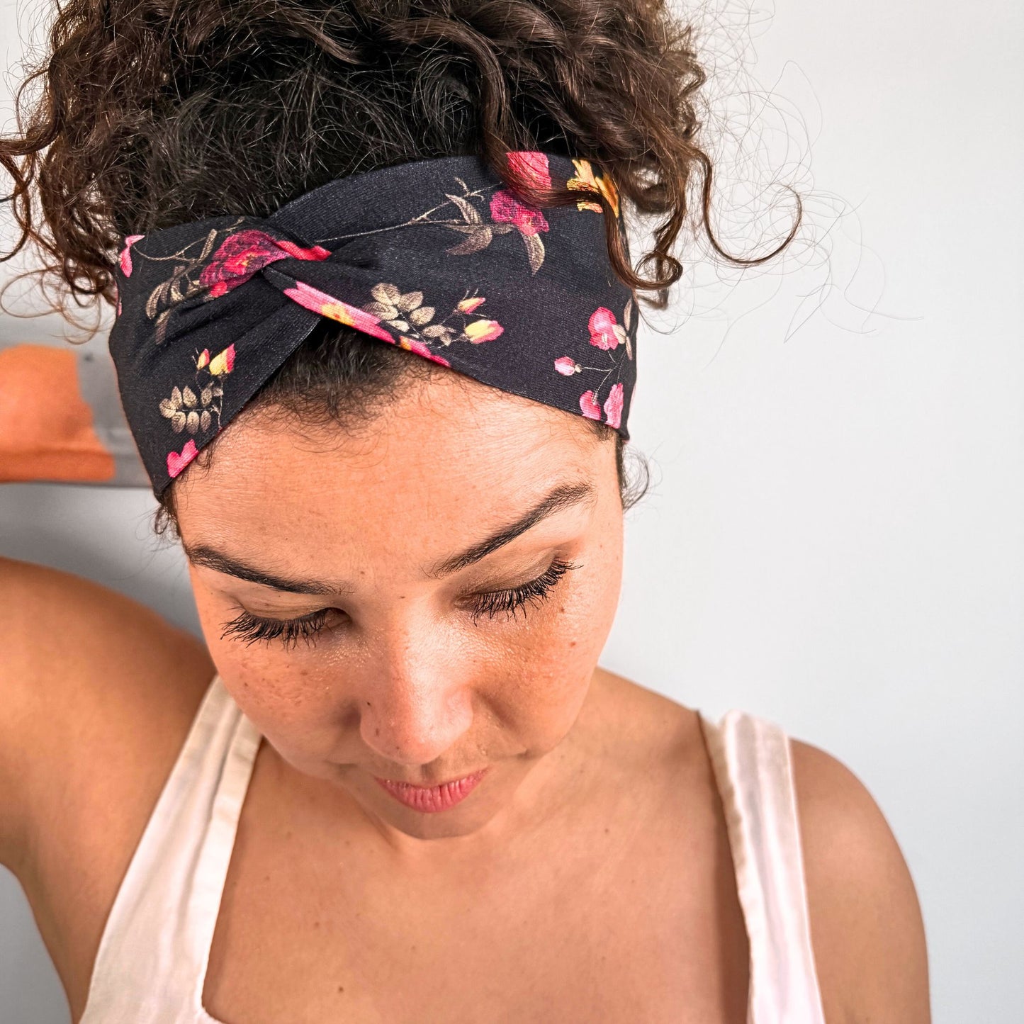 Black Vintage Floral Headband