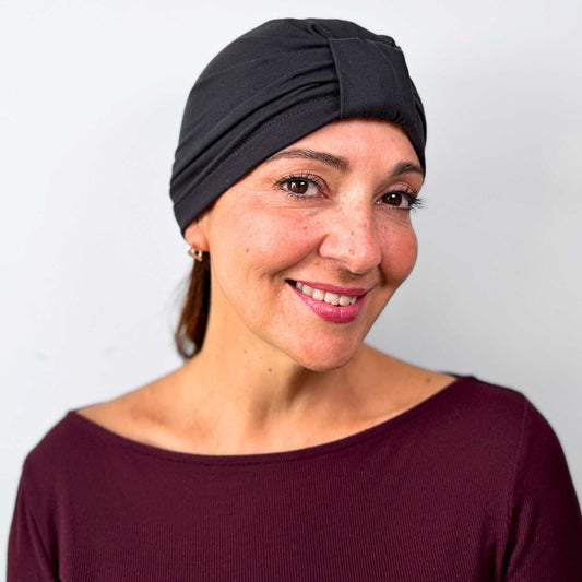 Black Turban Bow Cap